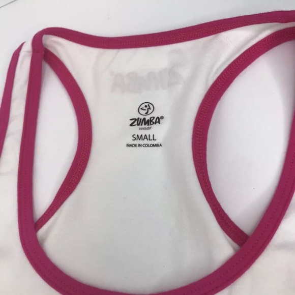 Zumba Fitness Breast Cancer Awareness Tank top S white and pink - Picture 4 of 5